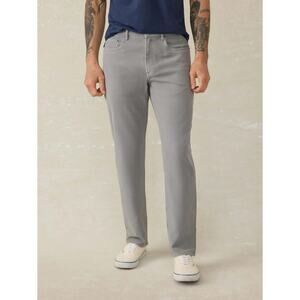 Faherty Stretch Terry Iron Grey Rugged Mid Rise Slim Fit Pants 32 NEW Cotton